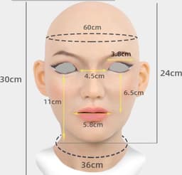 Siliconen - Vrouwelijk - Masker - Gezicht - 100% Hypoallergene Medische Siliconen - Neutraal - Realistisch - Crossdresser - Transgender - Mastectomie - Hoofd - Gezichtsmasker - Female Face — thumbnail 4