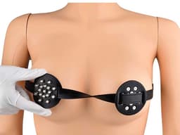 BDSM Tepel bondage - Spikes - Tepelklem - Verstelbaar - Leder - Crush — thumbnail 3