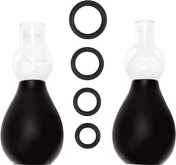 Ouch! Tepel Pomp Set met Ringen voor Verlenging Harde Tepels – Zwart — thumbnail 1