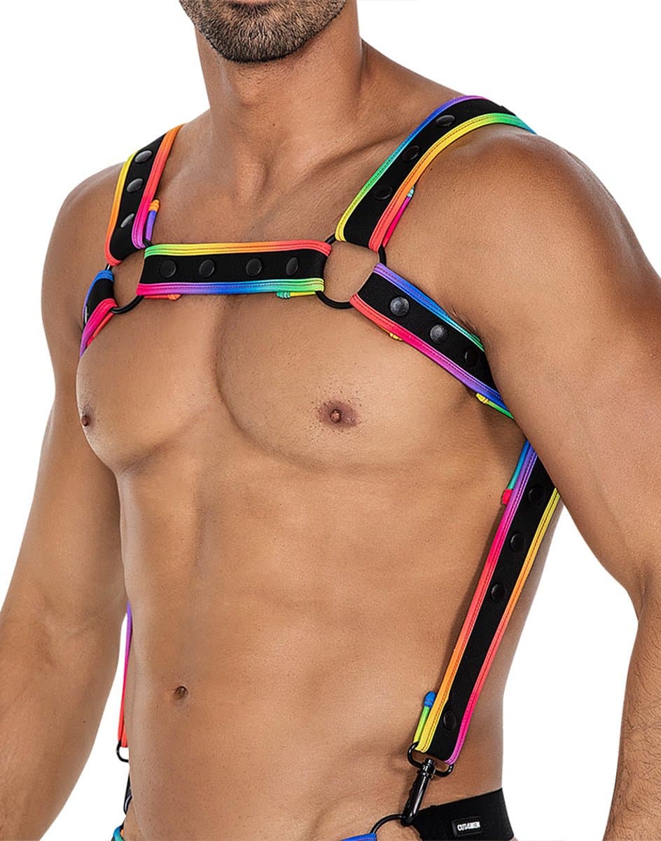 Cut4Men - Fetish Harnas - Tuigje - Neo - Zwart/Multicolour — afbeelding 1