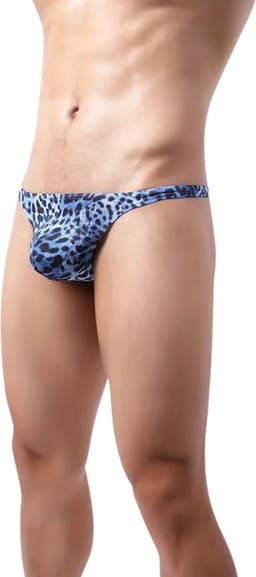 LekkerStout Heren Luipaard String - Blauw/Zwart - Sexy Herenondergoed | L | ( LS189 ) — thumbnail 2