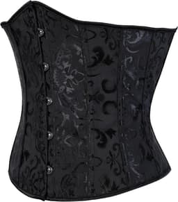 Dames Korset - Corset - Waist Shaper - Tailleriem - Kledij Vrouwen - Gothic Design - Zwart - LOUZIR — thumbnail 2
