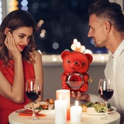 Romantische teddybeer met rozenbloem - Perfect cadeau voor Valentijnsdag, Moederdag, bruiloften en jubilea — thumbnail 3