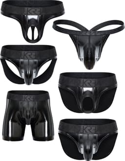 SUKREW Wet Look FETISH Collection - The Ultimate Multipack - MAAT L - Erotisch Heren Ondergoed - String voor Man - Sexy mannen String — thumbnail 1