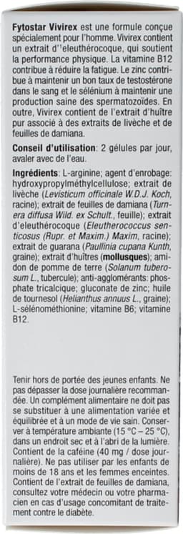 Fytostar Vivirex – Voor het libido – Man prestatie– 60 capsules — thumbnail 7