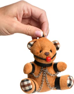 XR Brands AH118 - Gagged Teddy Bear Keychain - Brown — thumbnail 12