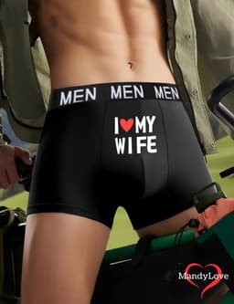 I Love My Wife heren boxers - Maat XL - zwarte strakke boxershorts mannen - boxer onderbroeken ondergoed underwear boxershort erotiek mannen — thumbnail 5