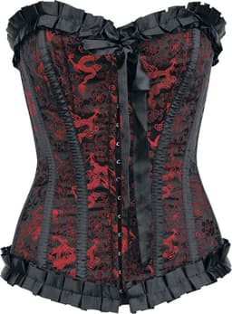 Burleska Lily Hook Red Dragon Dames Corsage - zwart/rood - S — thumbnail 1