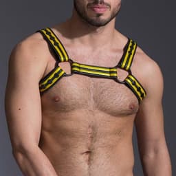 665 Neopreen - Riemenbody - Neoprene Bulldog Harness - Geel - Maat S — thumbnail 1