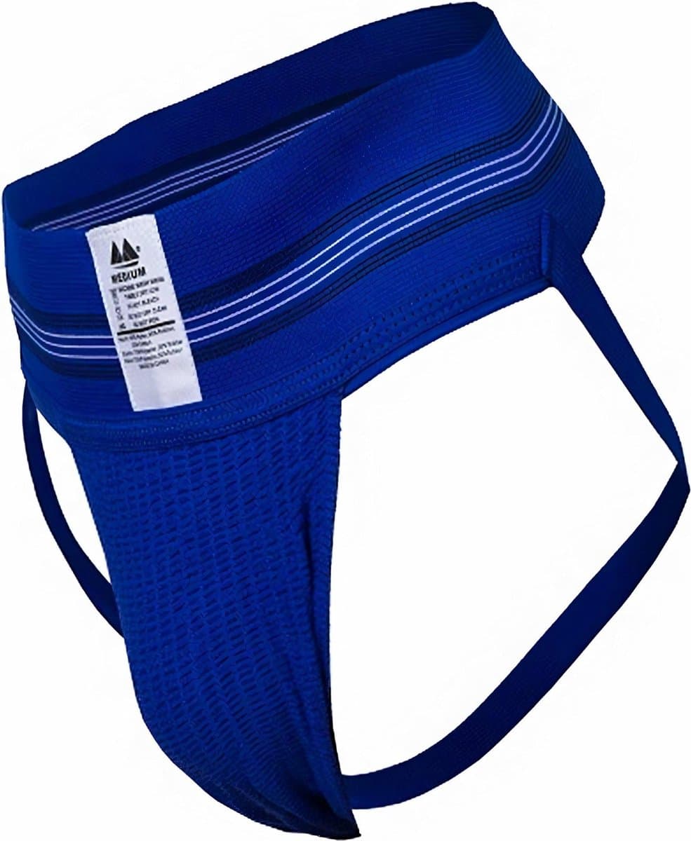 MM Sports The Original No. 10 Swimmer/Jogger Jockstrap 3 inch Blue - MAAT S - Heren Ondergoed - Jockstrap voor Man - Mannen Jock — afbeelding 1