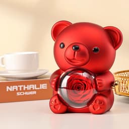 Romantische teddybeer met rozenbloem - Perfect cadeau voor Valentijnsdag, Moederdag, bruiloften en jubilea — thumbnail 5