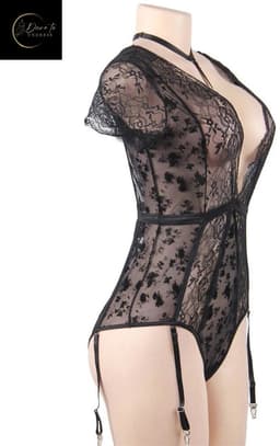 Sexy Lingerie Body – Sexy Lingerie Dames – Classy zwart & Kant – Erotische Lingerie – Bodysuit – Strapless Lingerie – Jarretelset – Lingerieset – Kinky – Erotische Body – Shapewear Corset – Strappy Harnas Details – Lingerie Top –XS/S, M, L, XL en XXL — thumbnail 6