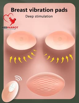 Tepel vibrator pads Platinum | Borst vibrator | Draadloos | BDSM | Onzichtbaar te dragen | USB oplaadbaar | Afstandsbediening | 10 vibratiestanden | Nipple — thumbnail 7