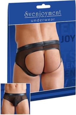 Wetlook Slip Met Open Achterkant - Zwart — thumbnail 9