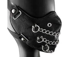 Gezichtsmasker BDSM Ketting PRO Deluxe - Masquerade - Bondage - Seks masker - Leder en katoen - One size
