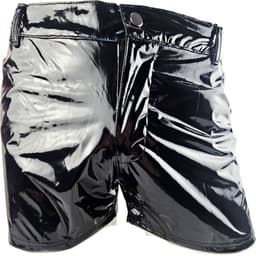 BamBella ® - Shorts - Maat S/M - Datex Zwart korte broek SM kleding BDSM erotische heren kleding — thumbnail 1