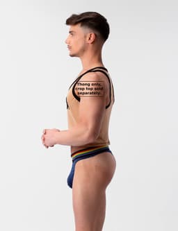 Barcode Berlin Pride Thong Navy - MAAT L - Erotisch Heren Ondergoed - String voor Man - Sexy mannen String — thumbnail 2