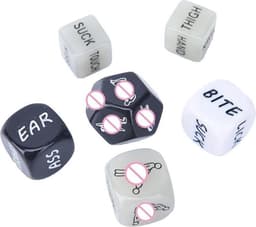 Erotische Dobbelstenen Deluxe! - Glow in the Dark & Black and White Edition - Meer dan 100 mogelijkheden - Seks Dobbelstenen - Erotisch Spel / Kamasutra Spel - Sex Dice - Seks dobbelsteen - 7 delig + GRATIS BEWAARZAKJE — thumbnail 4