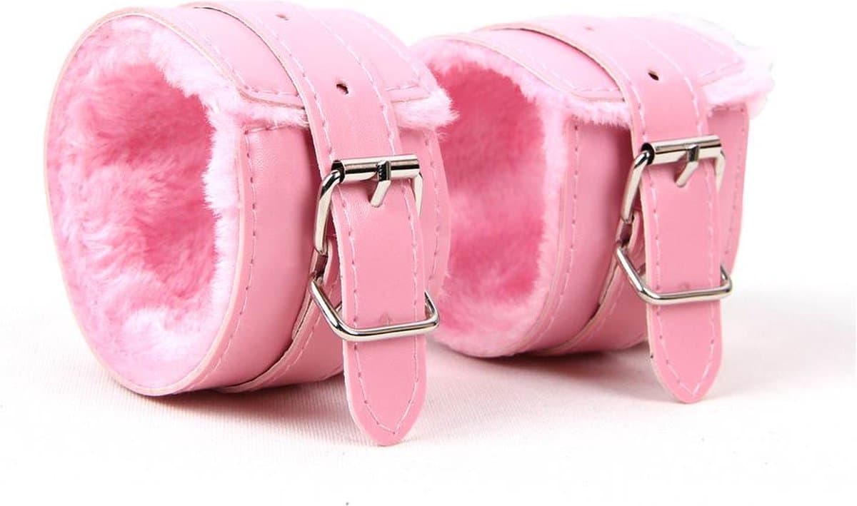 Leren Handboeien met Bont - Roze - SM Bondage Sex - Erotiek Set voor BDSM - Erotische Seksspeeltjes - Sex Toys - Sexy Lingerie - Cadeau Voor Hem & Haar - Valentijn Cadeautje Mannen & Vrouwen — afbeelding 1