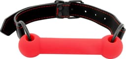 Banoch - mondknevel recht siliconen - rood bit gag - bdsm — thumbnail 6