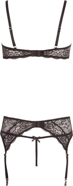 Albierta Fina –  Jarretel Set met Open Sexy Lingerie voor Seksuele Uitlokking – Maat L – Zwart — thumbnail 12
