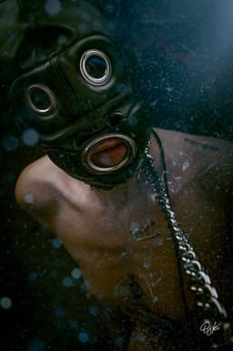 Banoch - Inferno Bondage Mask black - Zwart pu leren bondage masker met Gag & oogbedekking | BDSM — thumbnail 2