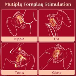 Daity Tepelzuiger Vibrerend met 10 Standen – Nippelvibrator & Clitoris Stimulator – Draadloos en Oplaadbaar – Seksspeeltje voor Vrouwen – Rood — thumbnail 3
