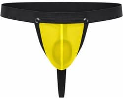 MODUS VIVENDI C-Ring Pleasure Thong Yellow - MAAT S - Erotisch Heren Ondergoed - String voor Man - Sexy mannen String