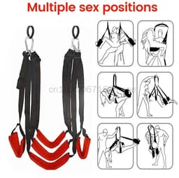 Velmio Sex schommel - Bondage set - Stevig - Sexspeeltjes Voor koppels - Rood/Zwart - 5 Extra zachte kussens — thumbnail 4