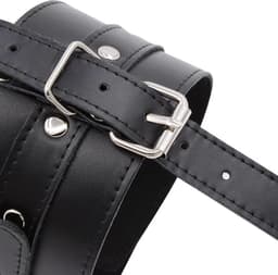 Enkel en tenen bondage – Zwart - Faux Lederen Handboeien – BDSM boeien - Been vastbinden — thumbnail 6