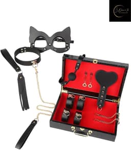 Dare to Undress – Fifty Shades of Grey – Luxe 8-delige BDSM Set met Opbergkoffer – Premium – BDSM Bondagesets - Valentijn Cadeau - Handboeien, Halsband, Masker, Gagbal & Zweep - Sex Toys voor Koppels - Seksspeeltjes voor mannen en vrouwen - Kinky — thumbnail 3