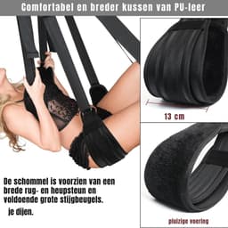 DYNA® Sex Schommel - Sex Stoel - Bondage - Zwart - 43cm x 23cm x 11cm — thumbnail 5