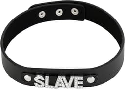 Kiotos - Luxe PU Leren Collar Met naamplaatje SLAVE — thumbnail 1