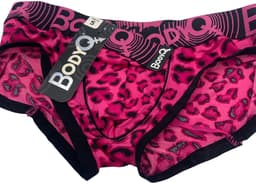 BodyQ Men's Underwear Boxer - Panter Look Roze & Roze Zwarte Band - Medium - Sexy Lingerie voor Mannen — thumbnail 2