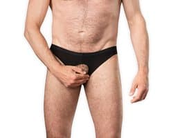 Amorable - Herenslip met Open Kruis - One Size - Zwart