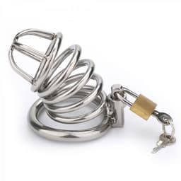 Birdy metalen kuisheidskooi 8 x 3,5 cm - Cockring Maat 40 MM - Metalen Penis Kooi - Metalen Chastity — thumbnail 1