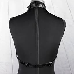 Ketting BDSM harnas - Body Chain - PU leder - RVS - Beha - Riem - Festival - Transparant - Bondage — thumbnail 2
