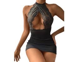Erotische high-class jurk - Sexy jurk - Open decolleté - Mini rok