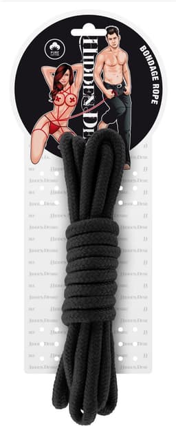 Hidden Desire - Bondage Rope 3M - Bondage / SM Rope and tape Zwart — thumbnail 5
