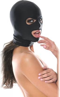 Pipedream Fetish Fantasy Masker Spandex 3 Hole Hood zwart — thumbnail 8