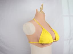 Korte Siliconen Borstprothesen - C Cup - 100% hypoallergene medische siliconen -+ kanten choker - Wearable Borst - Kunstmatige Nep Borst - Valse Borsten Borst - Siliconen Huid Bodysuit - Voor Crossdresser - Transgender - Mastectomie - Body4Everybody — thumbnail 5