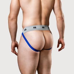 MM Sports Original Edition Swimmer/Jogger Jockstrap 2 inch Blue - MAAT L - Heren Ondergoed - Jockstrap voor Man - Mannen Jock — thumbnail 4