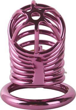 Banoch | Cockcage paars metaal | Chastity Cage met 3 ringen | 40 mm, 45 mm & 50 mm — thumbnail 5