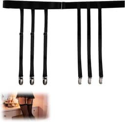 Elegante jarretellenhouder voor dames met 6 metalen clips, verstelbare tailleband, perfect voor kousen en panty's — thumbnail 7