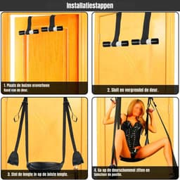 Nexvo® Sex Schommel - Sex Swing Extra Stevig – Seksschommel met Gratis Blinddoek – Zwart - 30cm x 26cm x 8cm — thumbnail 7