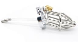 Nooitmeersaai - Peniskooi met dilator - Metaal - Zilver - inclusief hangslot — thumbnail 4
