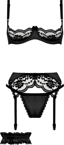 Christine le Duc - 3 delige BH set - Lingerie Erotisch - Gush - Zwart - M — thumbnail 9