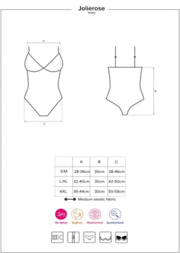 Obsessive Jolierose Open Kruis Teddy - Erotische Body - Maat S/M - Rood — thumbnail 14