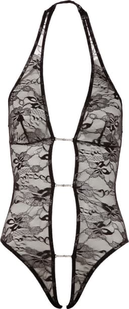 Abierta Fina – Sexy Halternek Body met Open Voorzijde voor  Avonturen – Maat L – Zwart — thumbnail 1