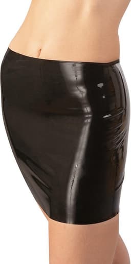 LateX – Latex Rok Korte Variant met Strakke Pasvorm voor Geile Uitstraling Maat 2XL - Zwart — thumbnail 1